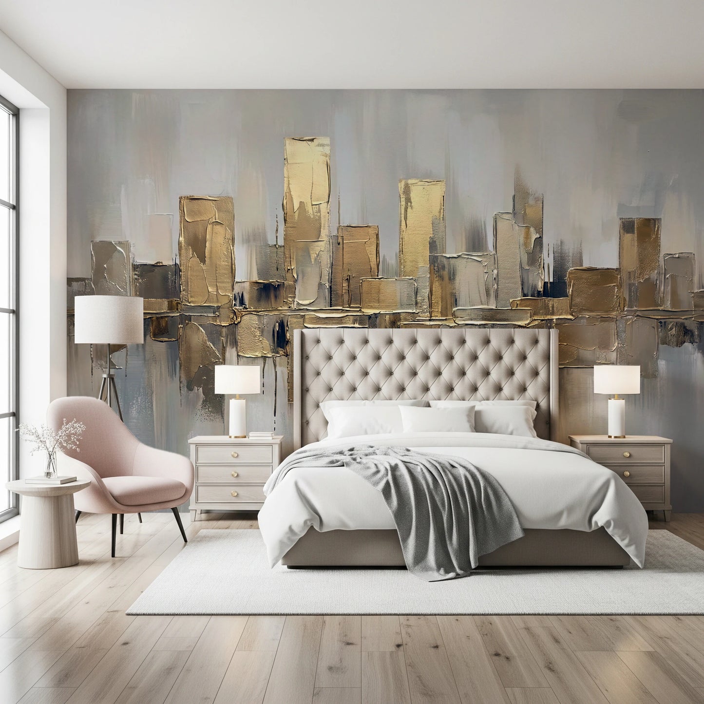 Gilded Metropolis Wall Mural