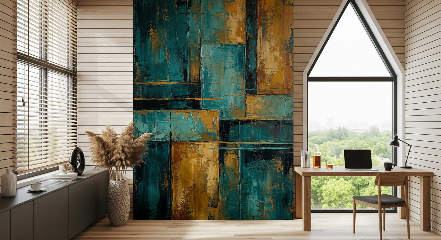 Gilded Blocks Wall Mural