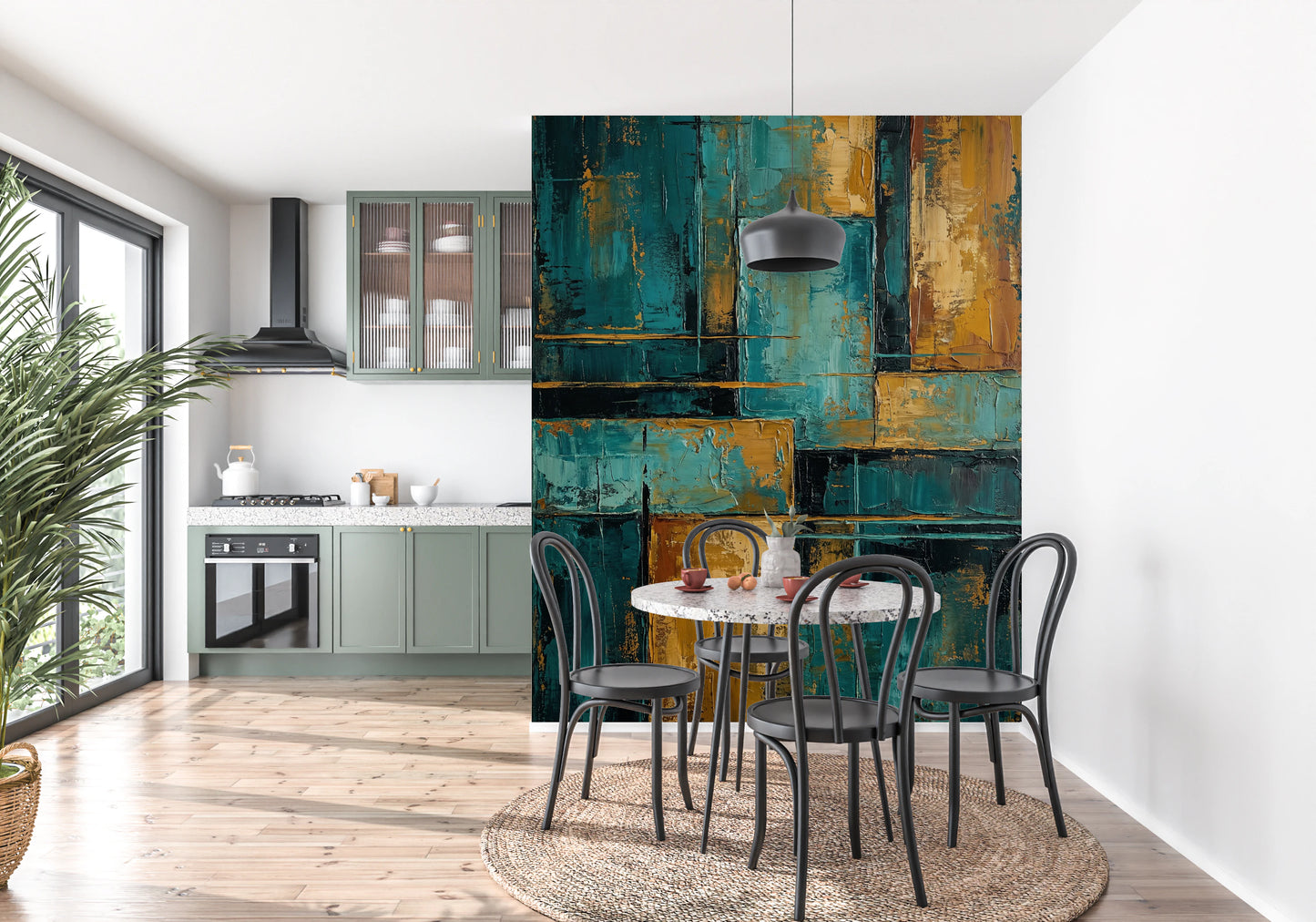 Gilded Blocks Wall Mural