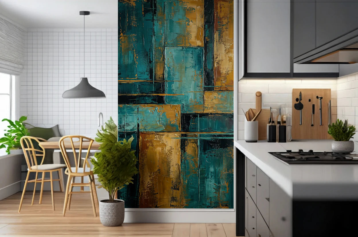 Gilded Blocks Wall Mural