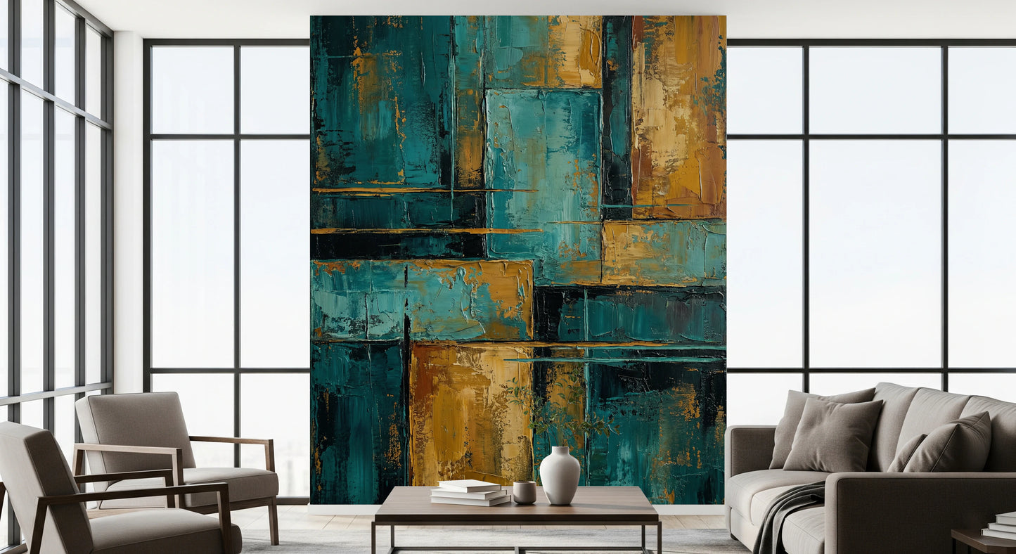 Gilded Blocks Wall Mural