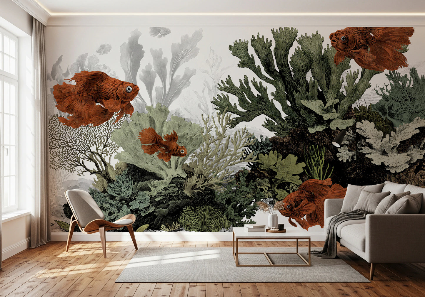 The Aquarium - Clean White Wall Mural