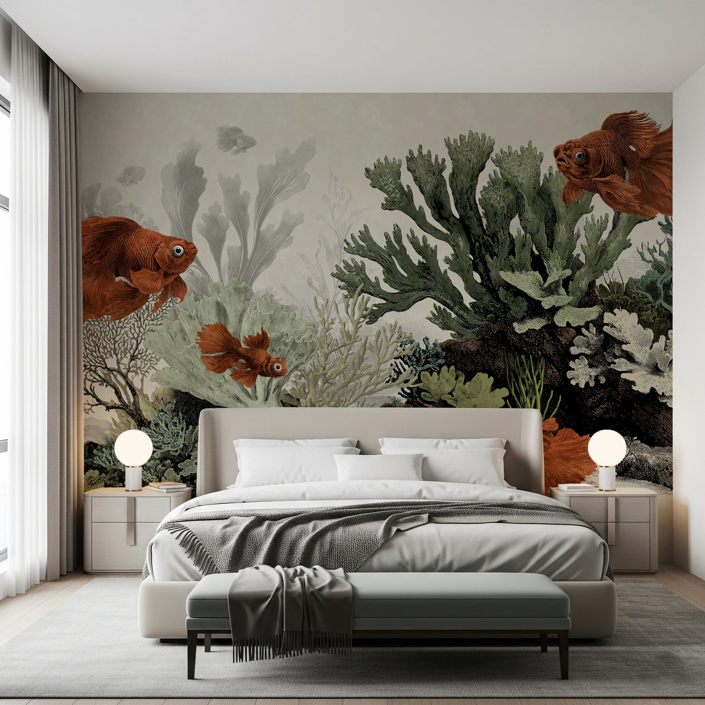 The Aquarium - Antique Paper Wall Mural