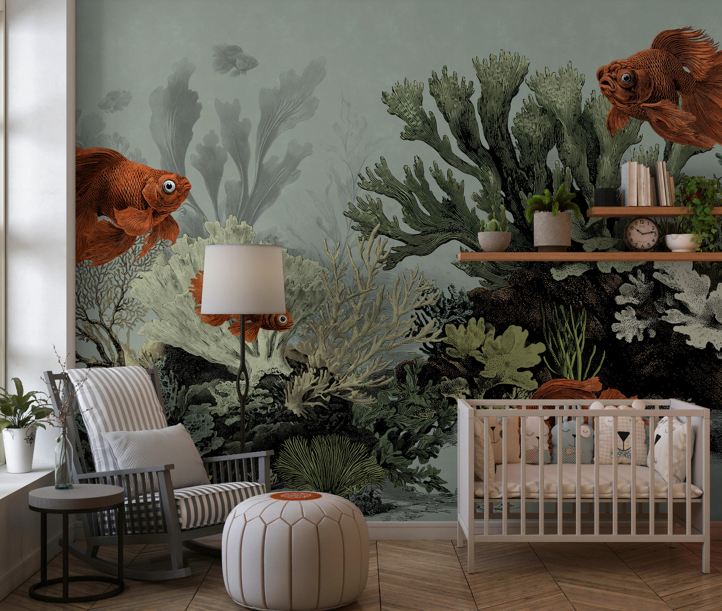 The Aquarium -  Seafoam Wall Mural
