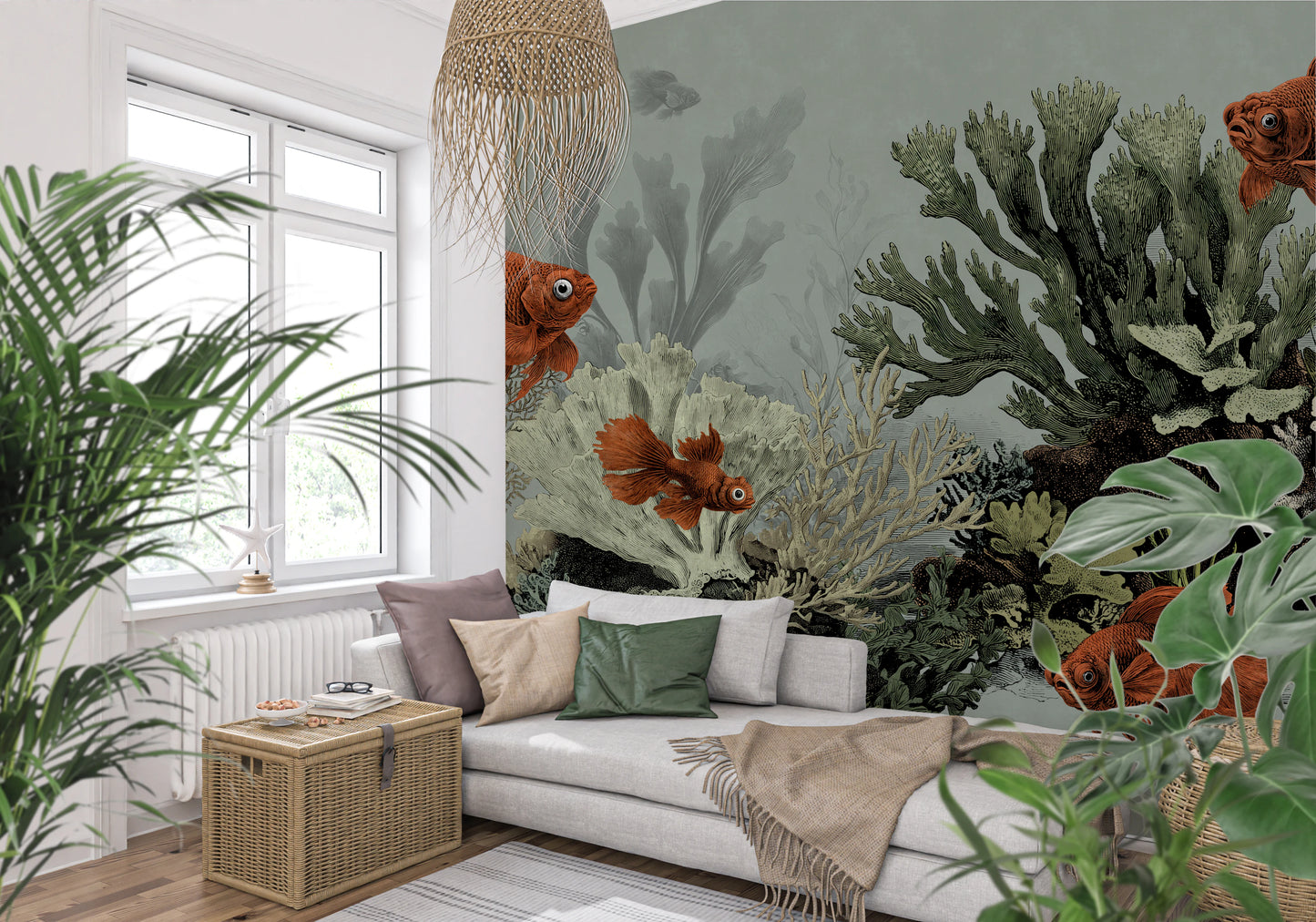 The Aquarium -  Seafoam Wall Mural