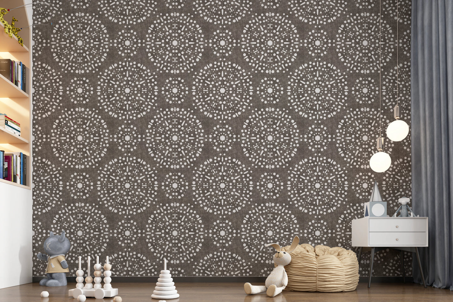 Boho Fireworks Grunge Dark Bark Wallpaper⁠