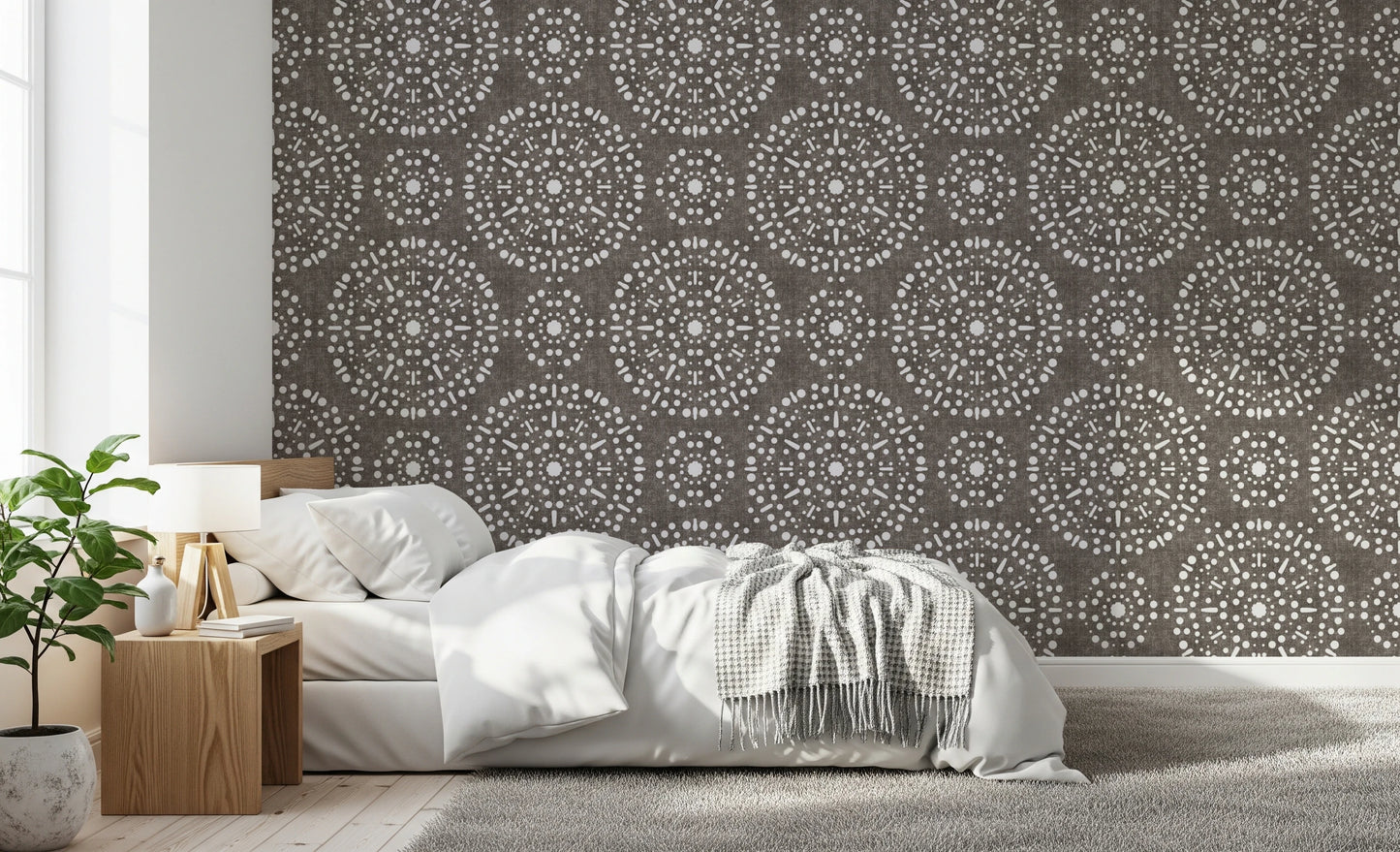 Boho Fireworks Grunge Dark Bark Wallpaper⁠