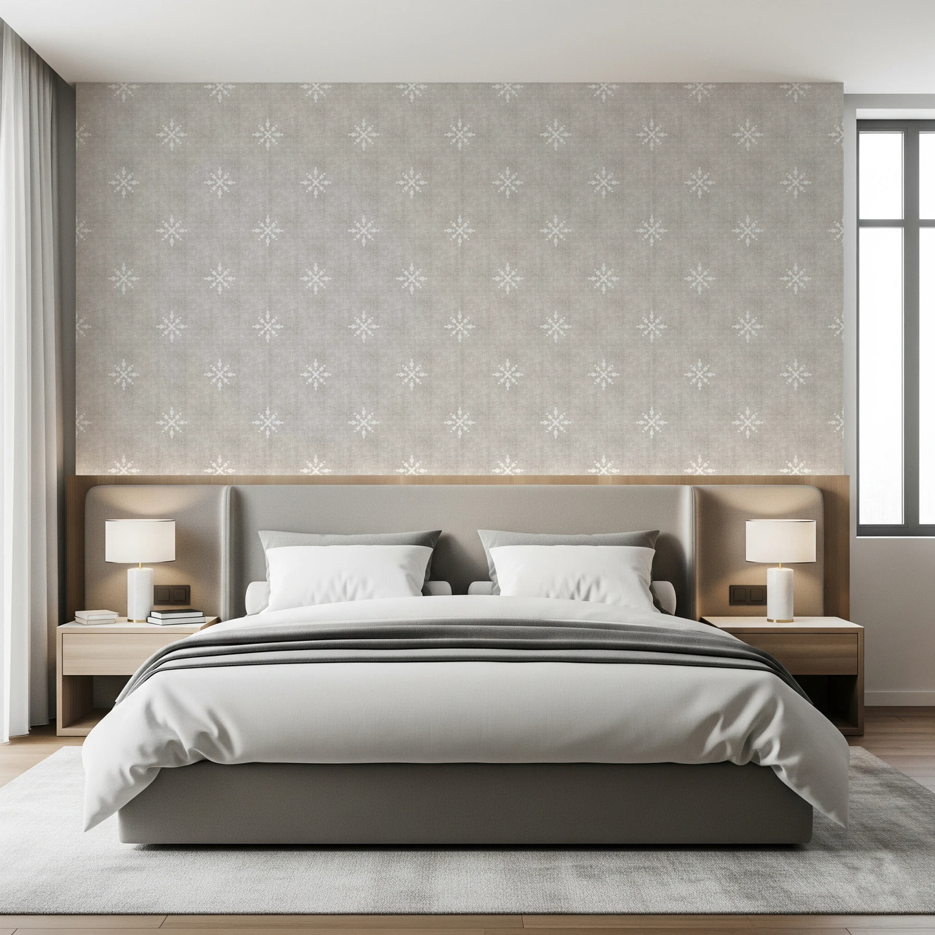 Boho Minimal Ornament Grunge Neutral Wallpaper⁠