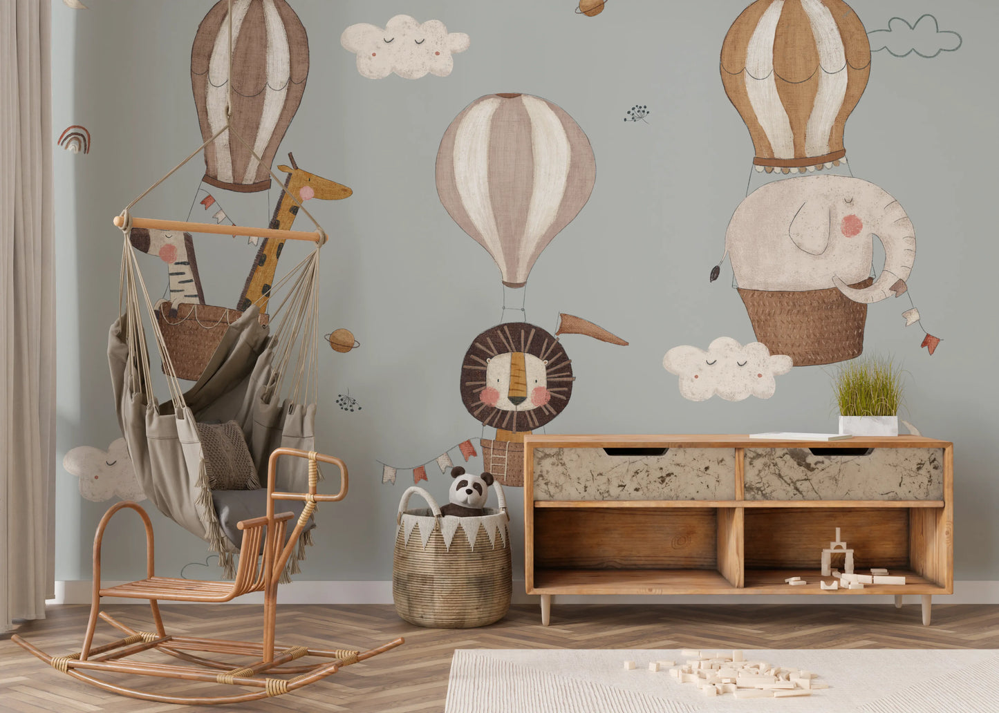Nursery Hot Air Balloons Wall Mural