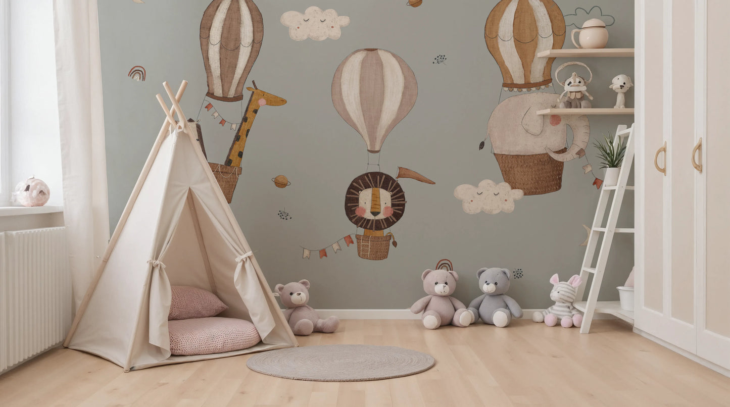 Nursery Hot Air Balloons Wall Mural