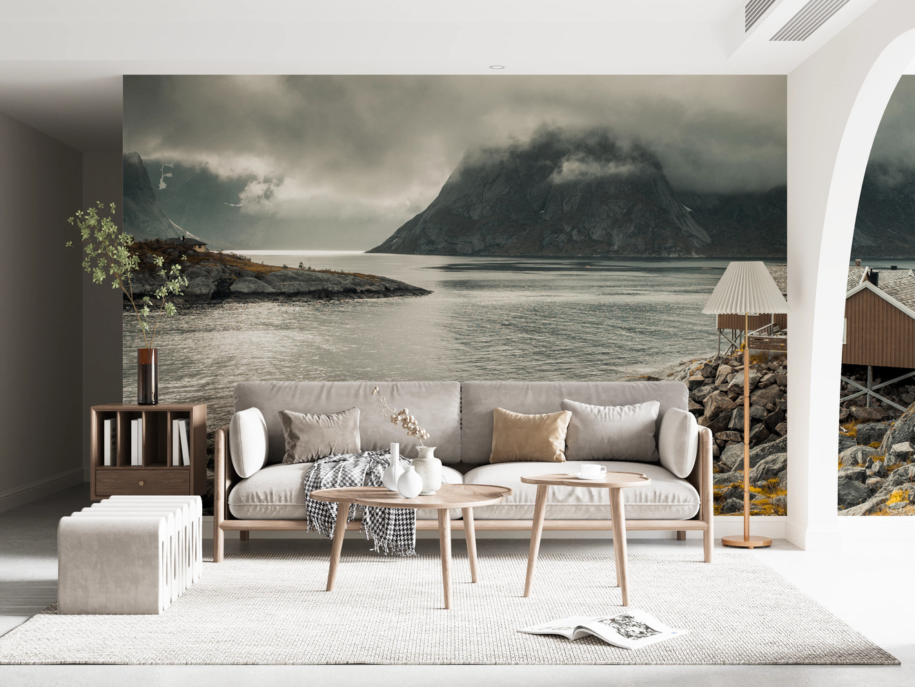 Nordic Coastal Retreat Wall Mural