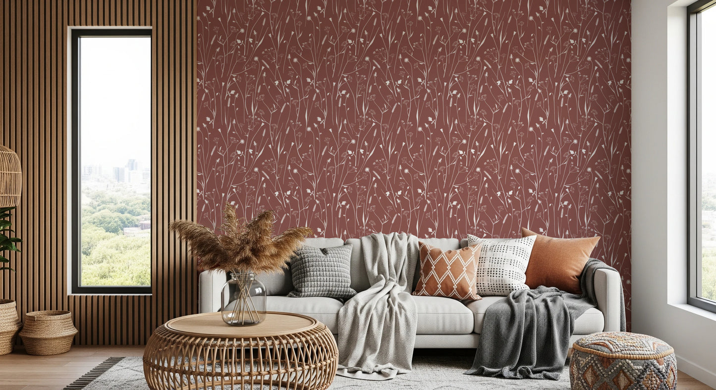 Homeland Floral Terracotta Wallpaper⁠
