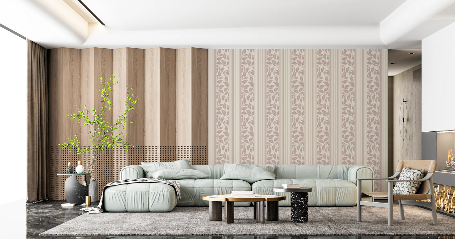 Vintage Trailing Foliage Mauve Wallpaper⁠
