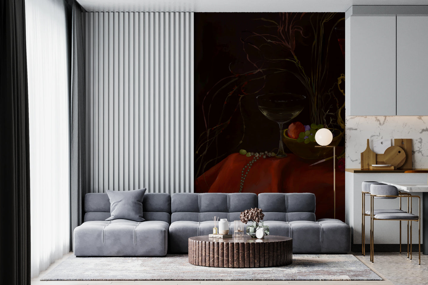 Moody Vintage Baroque Still Life Art Wall Mural