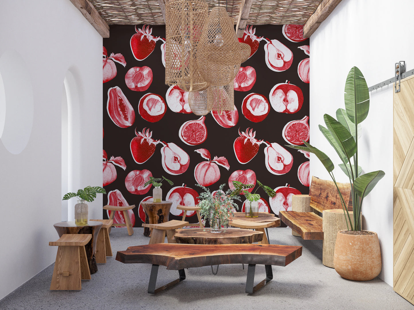 Ruby Retro Fruit Harvest Wall Mural