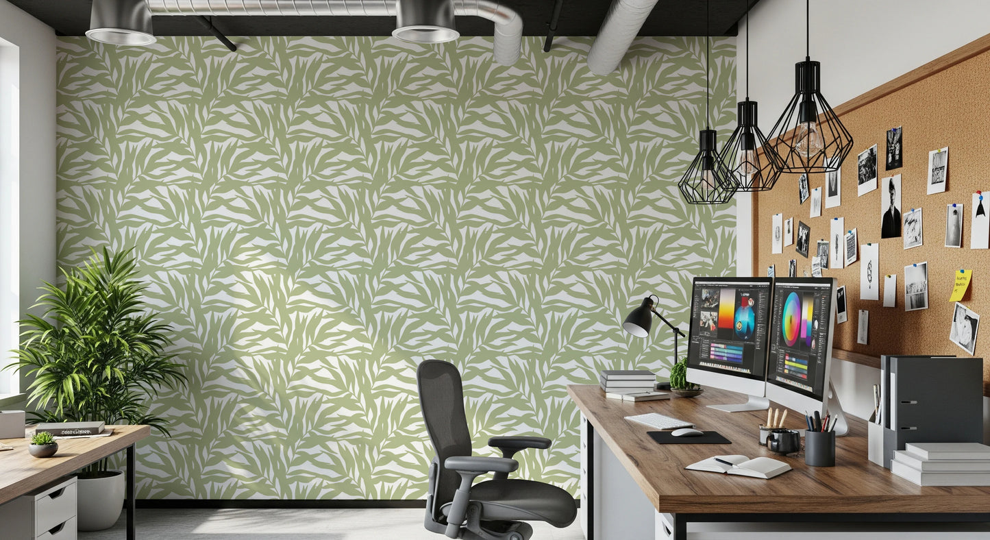 Serene Sage Canopy Leaves Wallpaper⁠