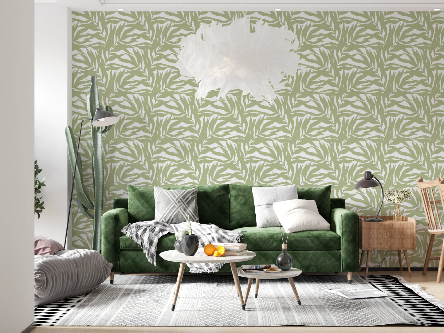 Serene Sage Canopy Leaves Wallpaper⁠