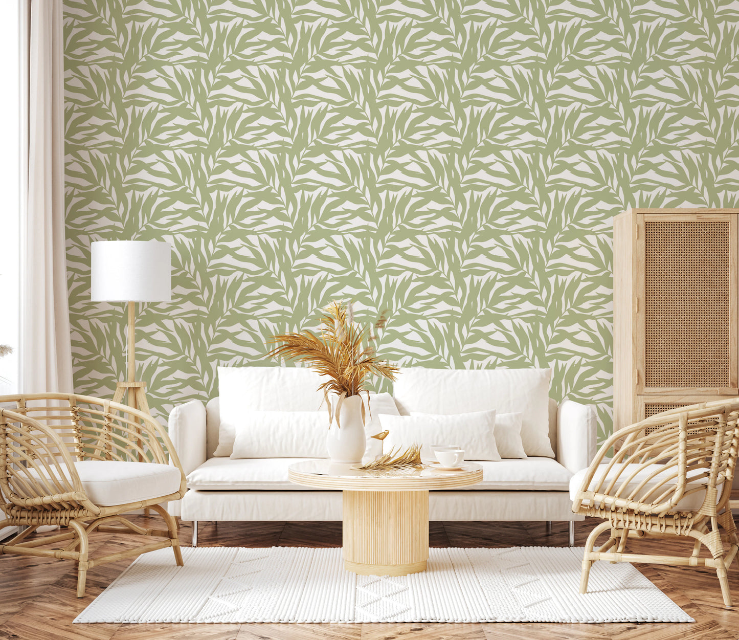 Serene Sage Canopy Leaves Wallpaper⁠