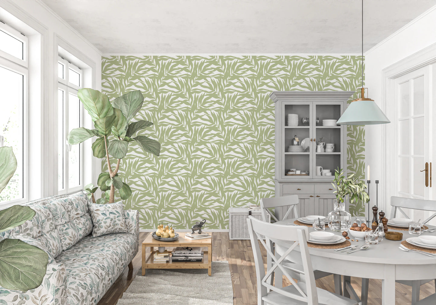 Serene Sage Canopy Leaves Wallpaper⁠
