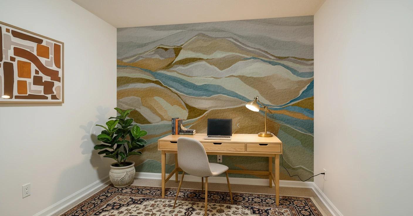 Watercolor Ridge view Wall Mural