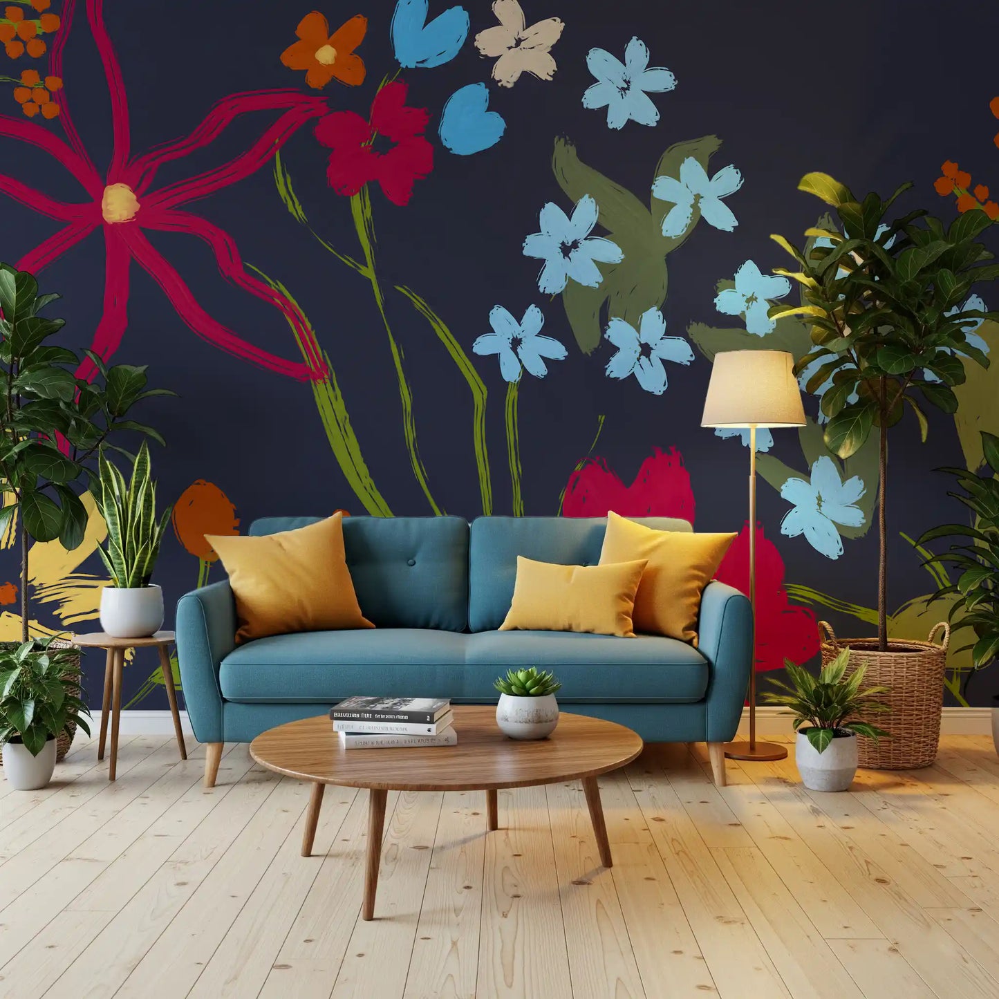 Cheerful Floral Summer Wall Mural