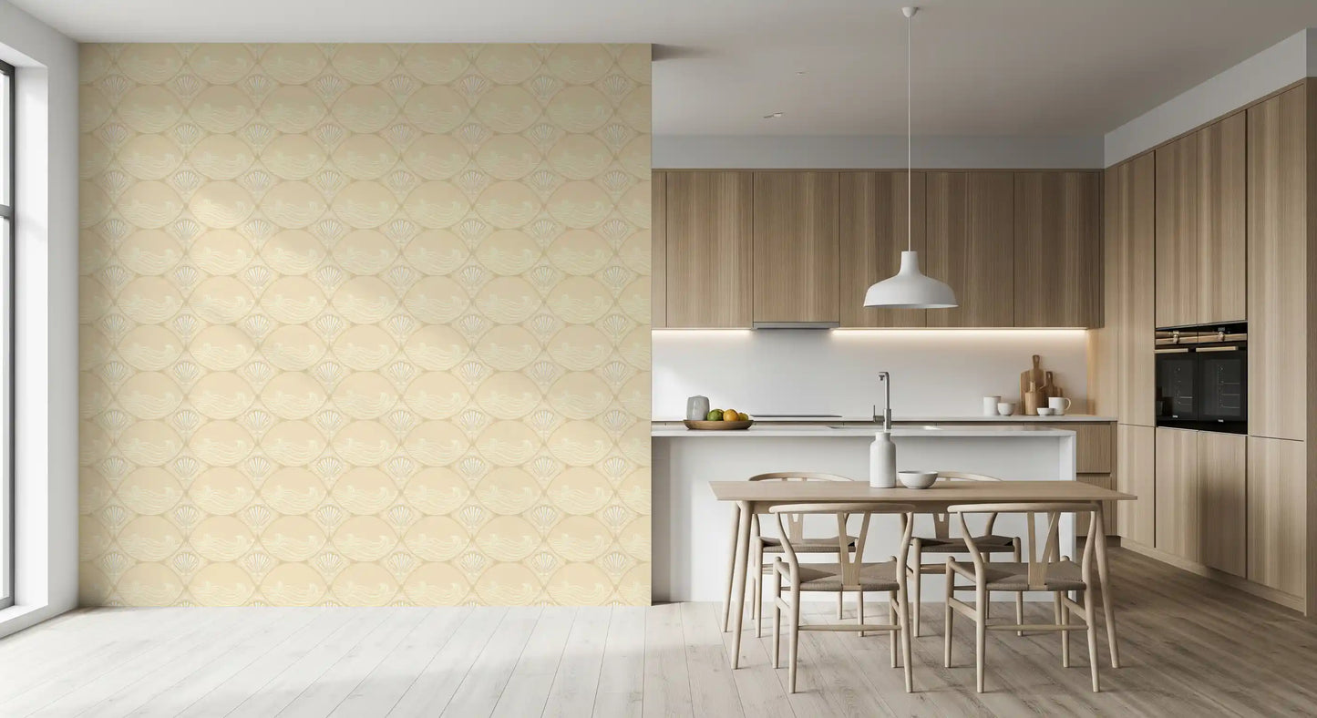 Ogee Shell & Wave Revival Wallpaper⁠
