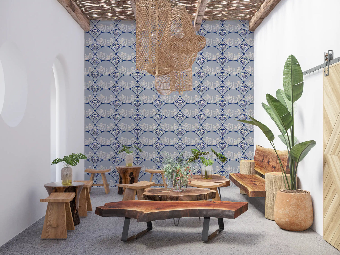 Art Deco Ocean Shells Wallpaper⁠