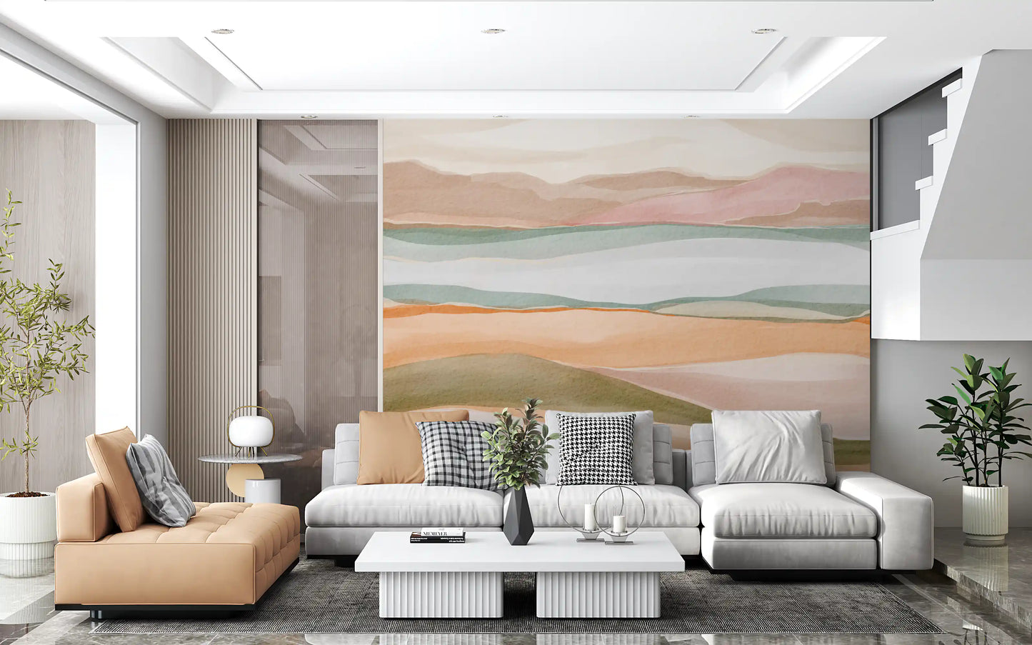 Earthen Wavescape Wall Mural