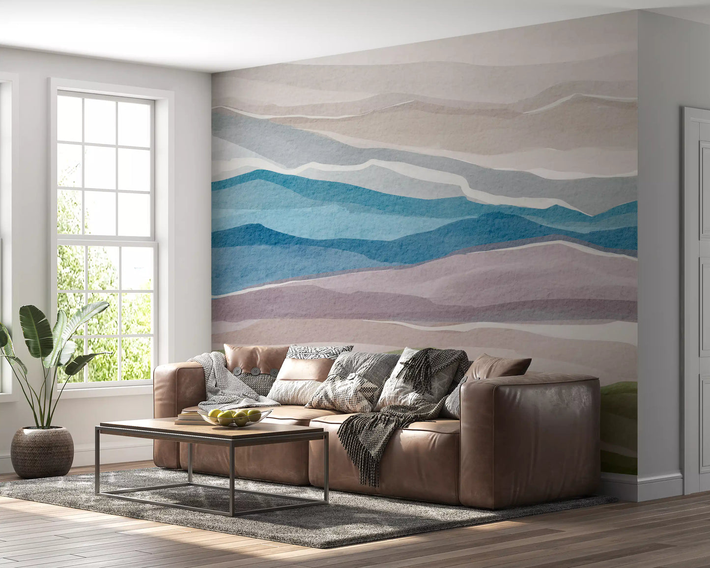 Serene Layered Horizons Wall Mural