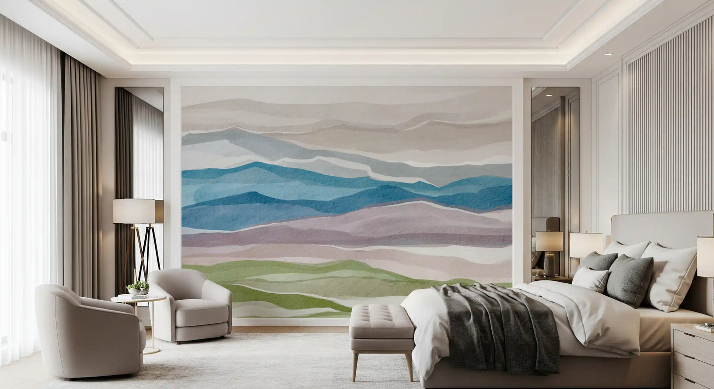 Serene Layered Horizons Wall Mural
