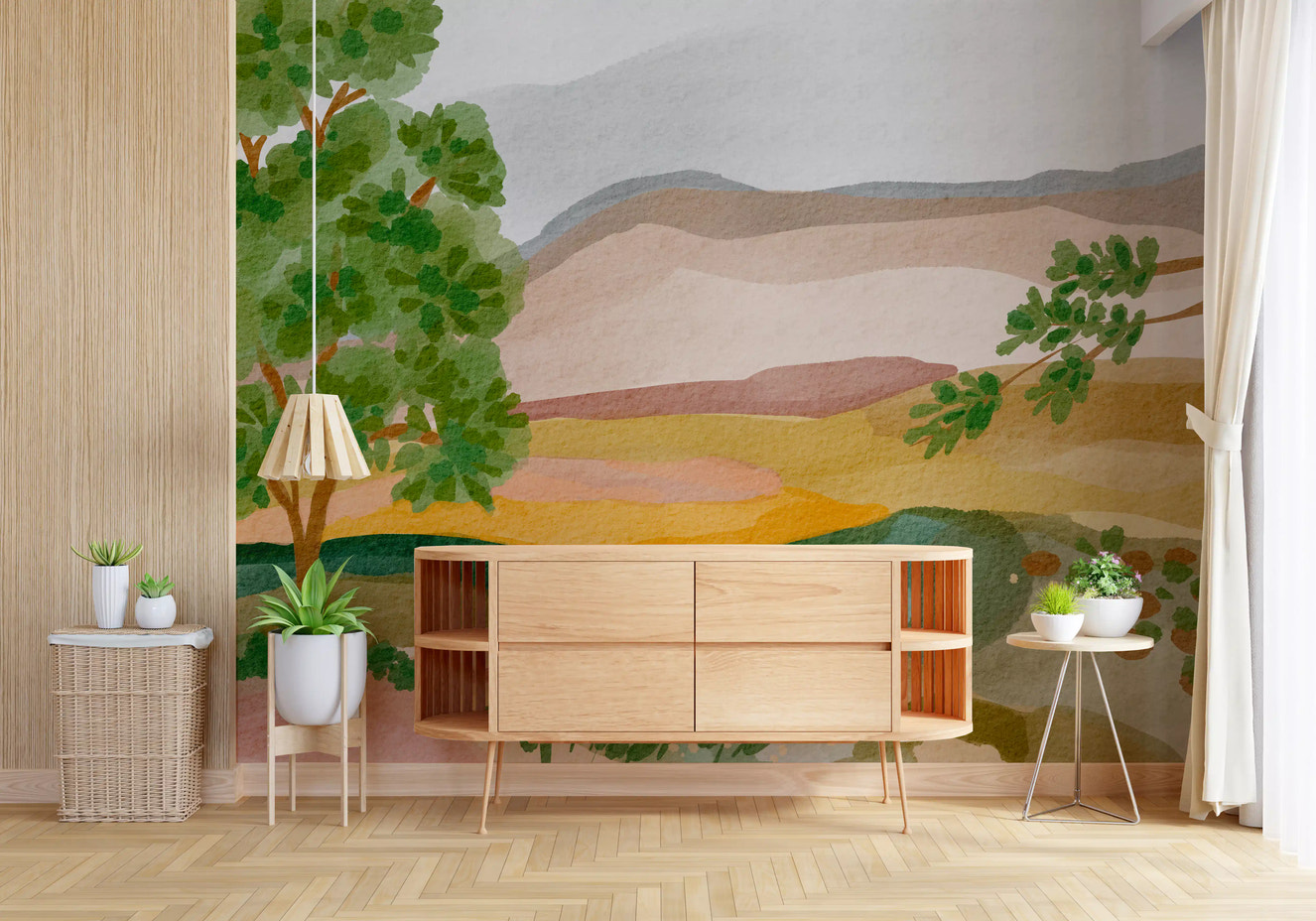 Painted Hillside Calm Wall Mural