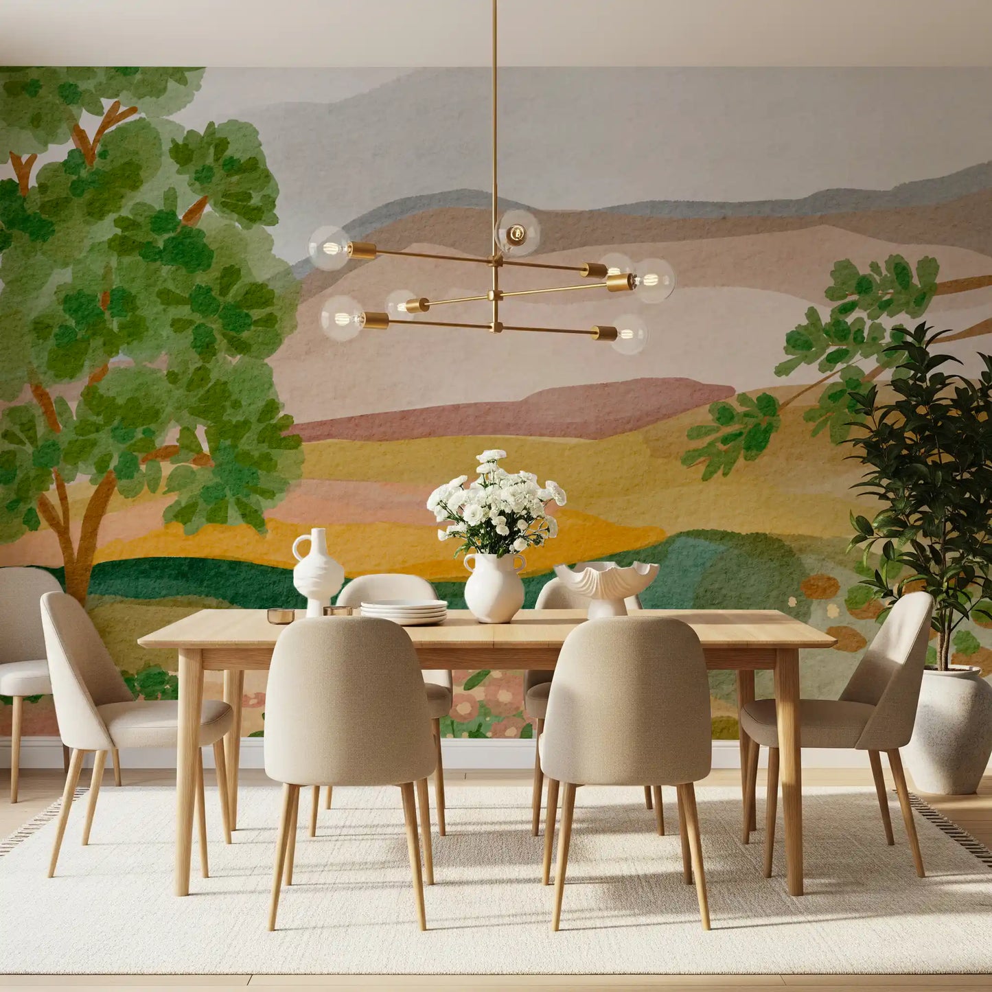 Painted Hillside Calm Wall Mural