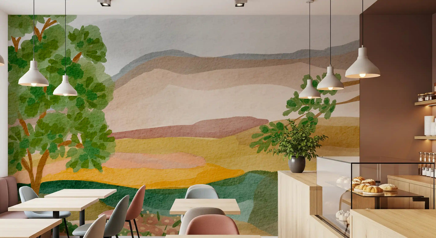 Painted Hillside Calm Wall Mural