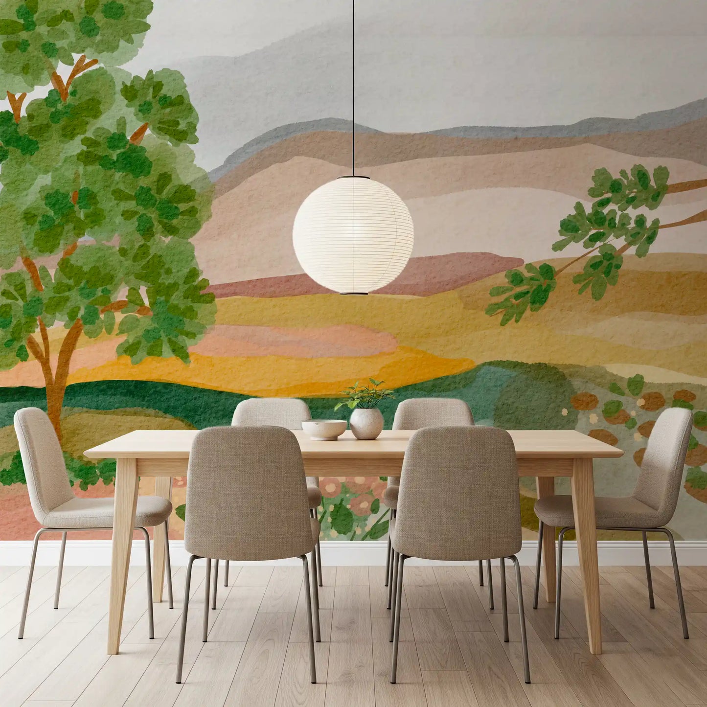 Painted Hillside Calm Wall Mural