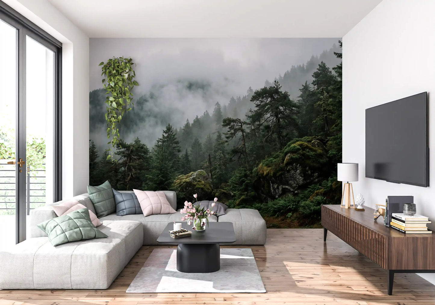 Misty Forest  Wall Mural