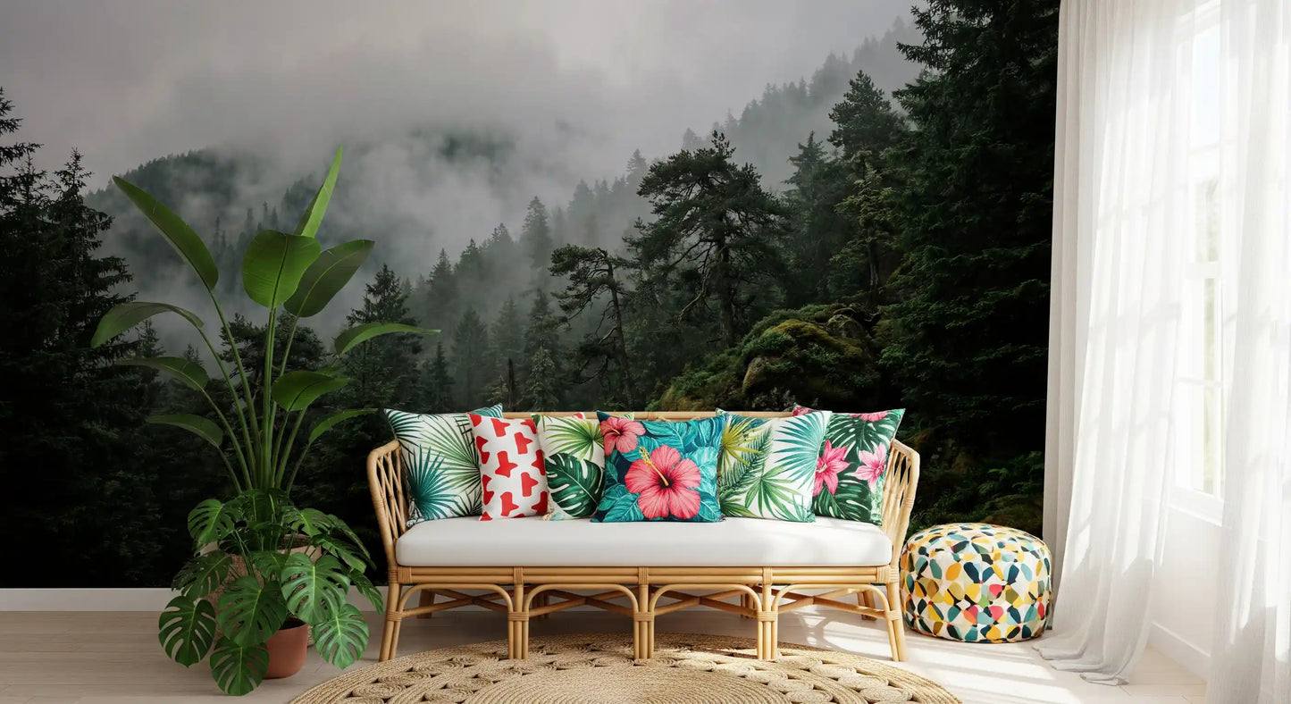 Misty Forest  Wall Mural