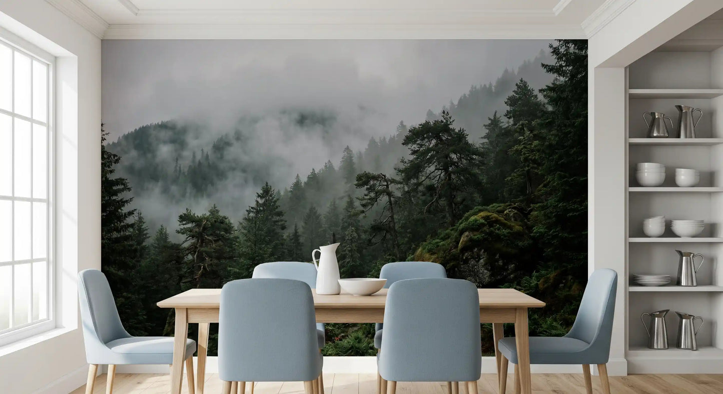 Misty Forest  Wall Mural