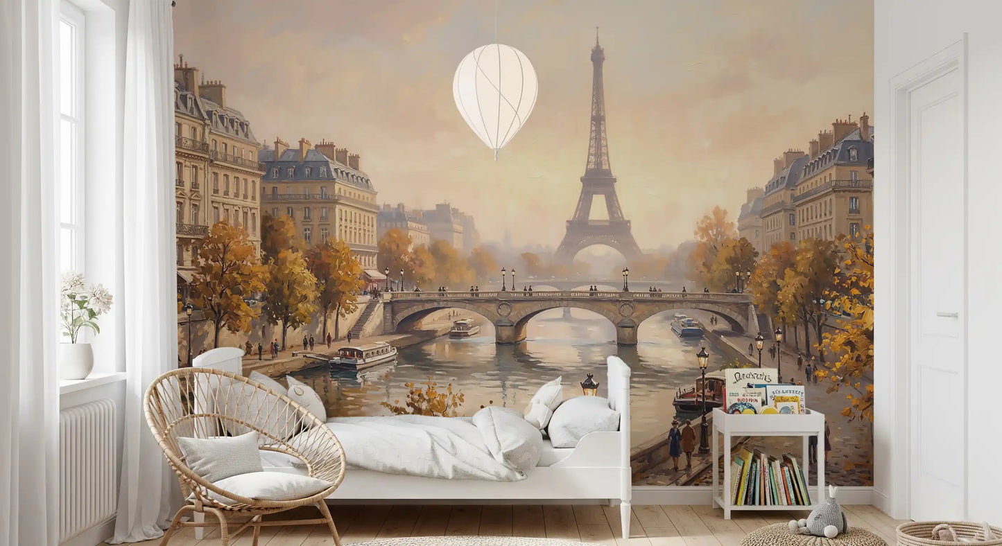 Parisian Autumn Glow Wall Mural