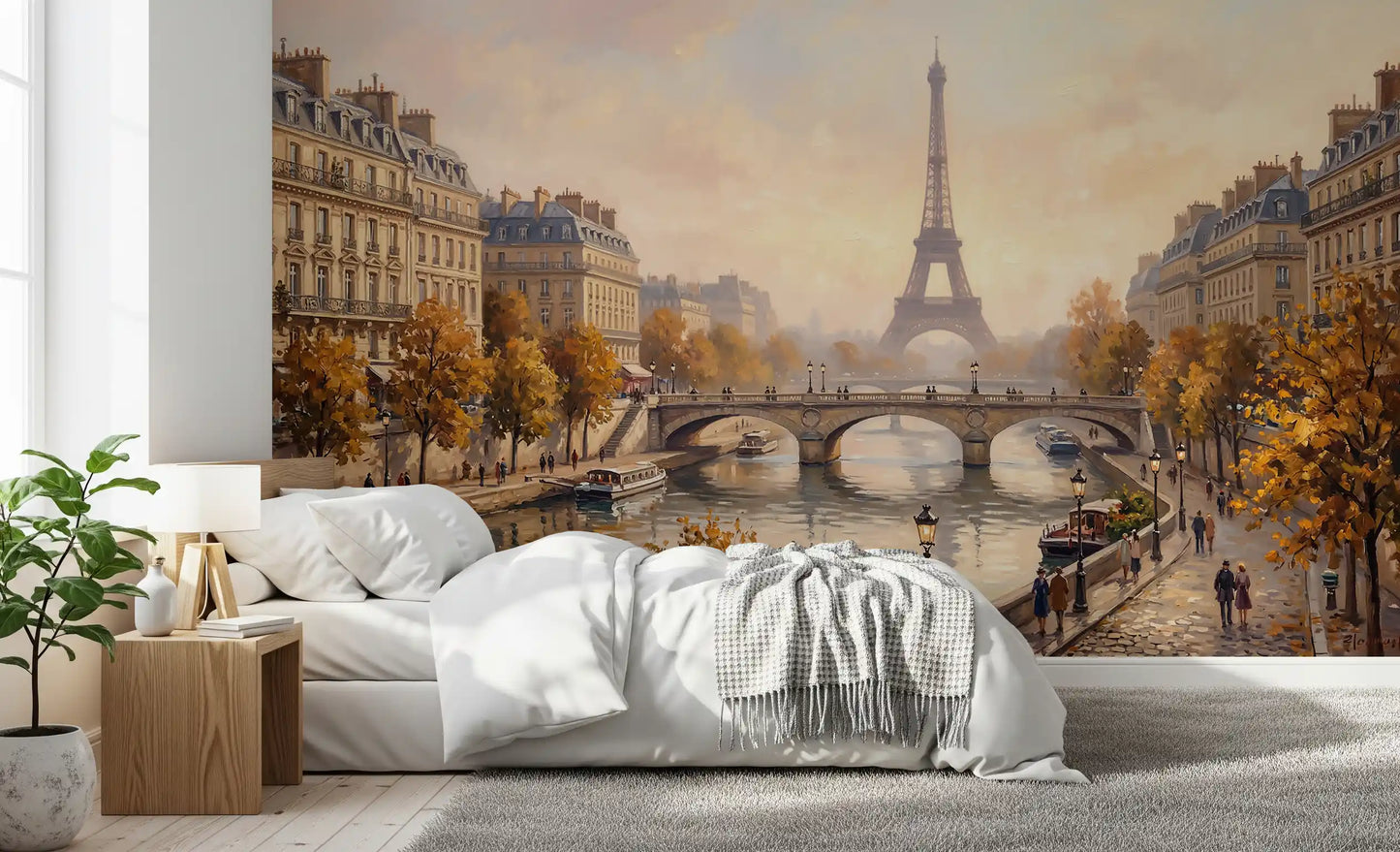 Parisian Autumn Glow Wall Mural