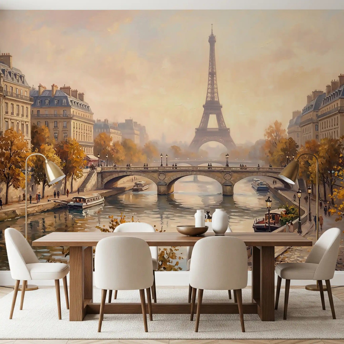 Parisian Autumn Glow Wall Mural