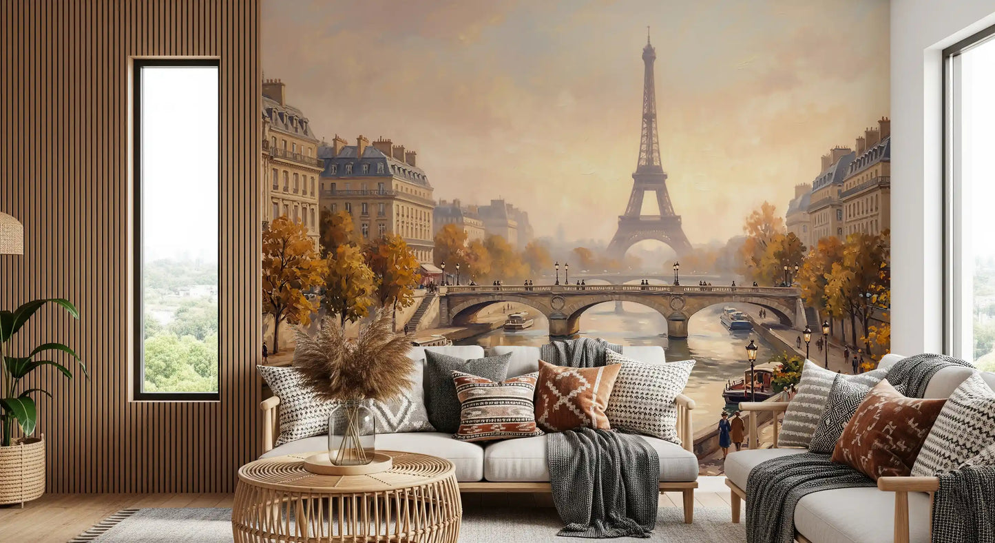 Parisian Autumn Glow Wall Mural