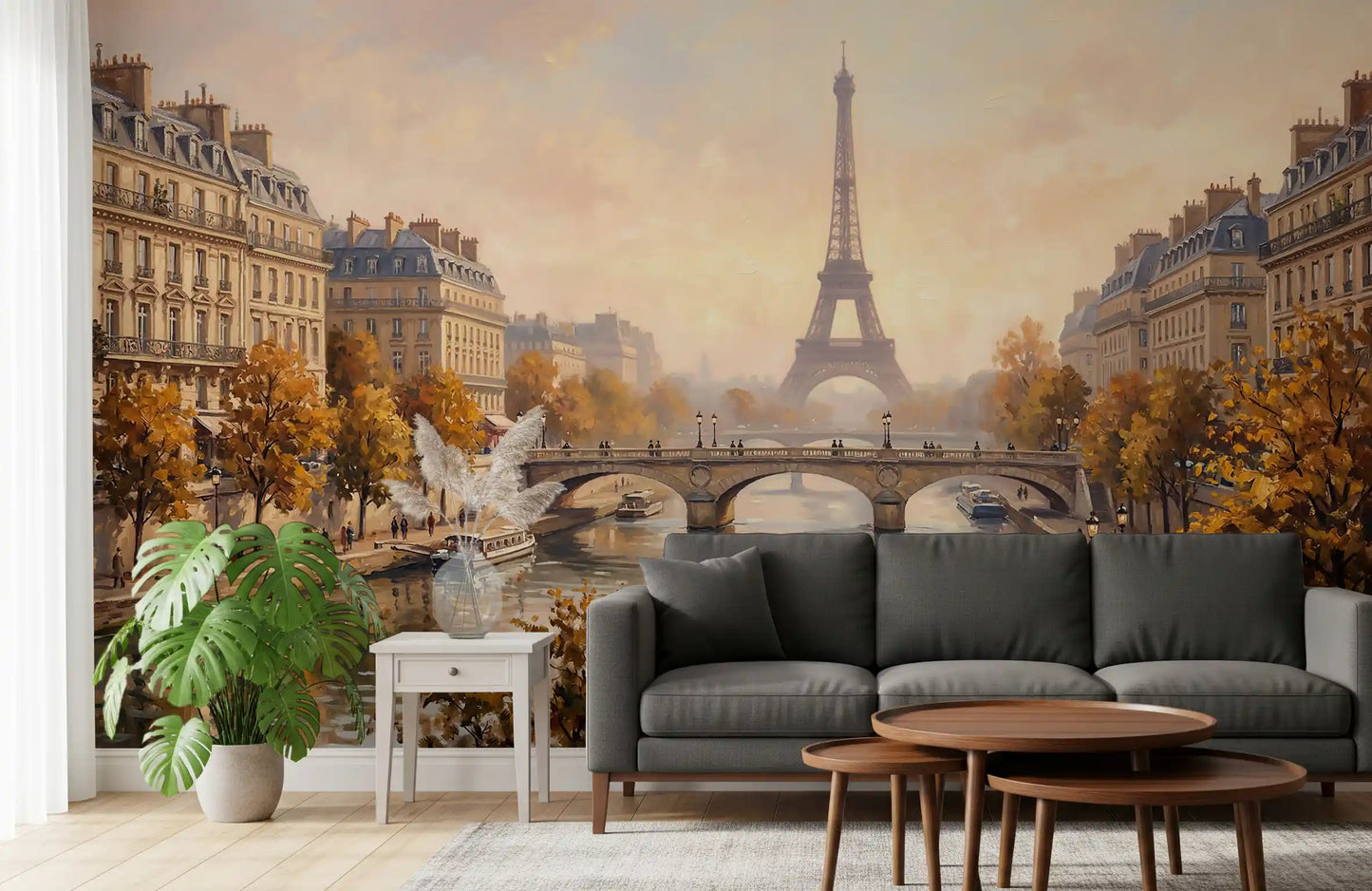 Parisian Autumn Glow Wall Mural