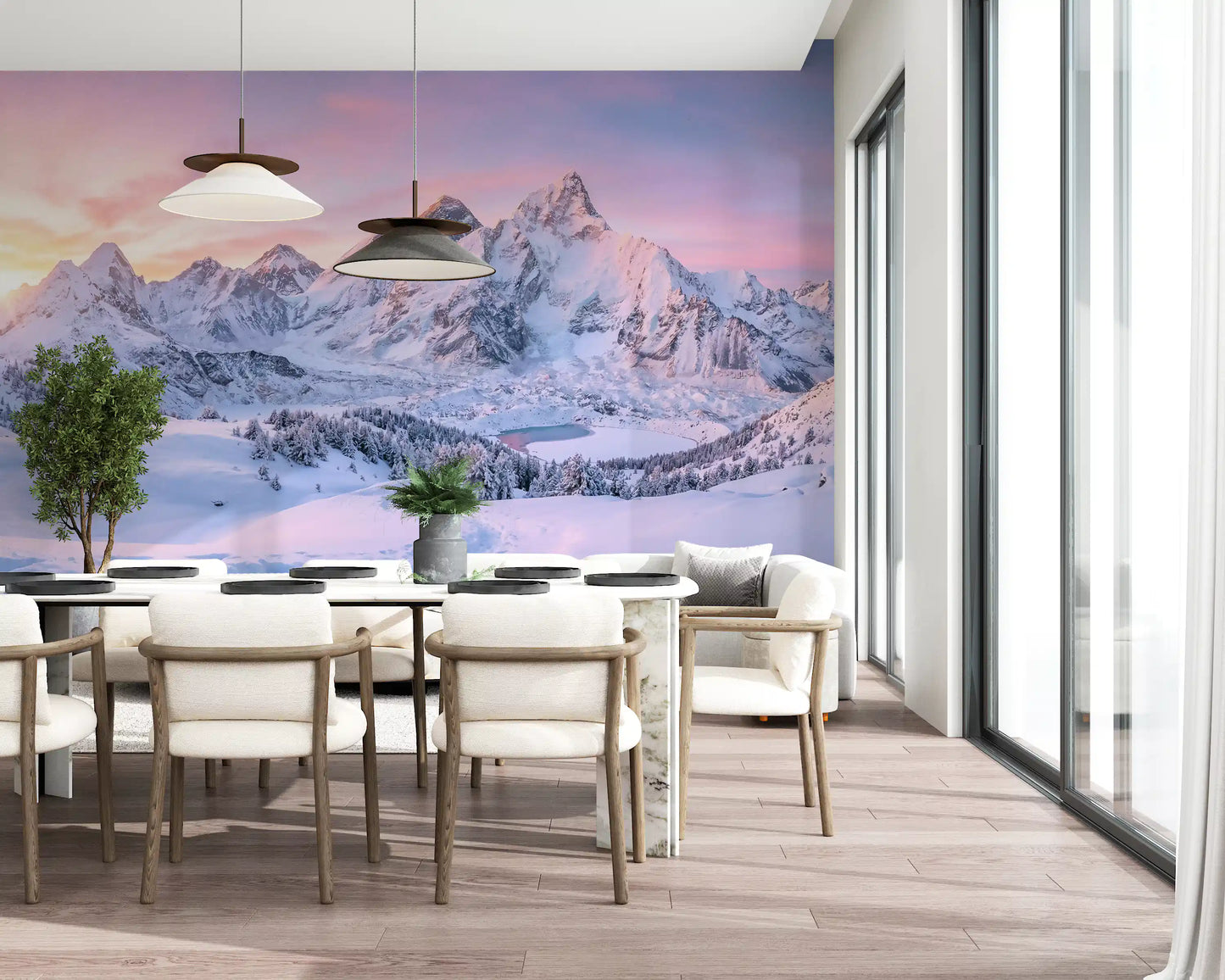 Alpenglow Peaks Panorama Wall Mural