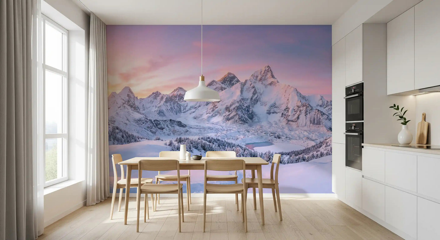 Alpenglow Peaks Panorama Wall Mural