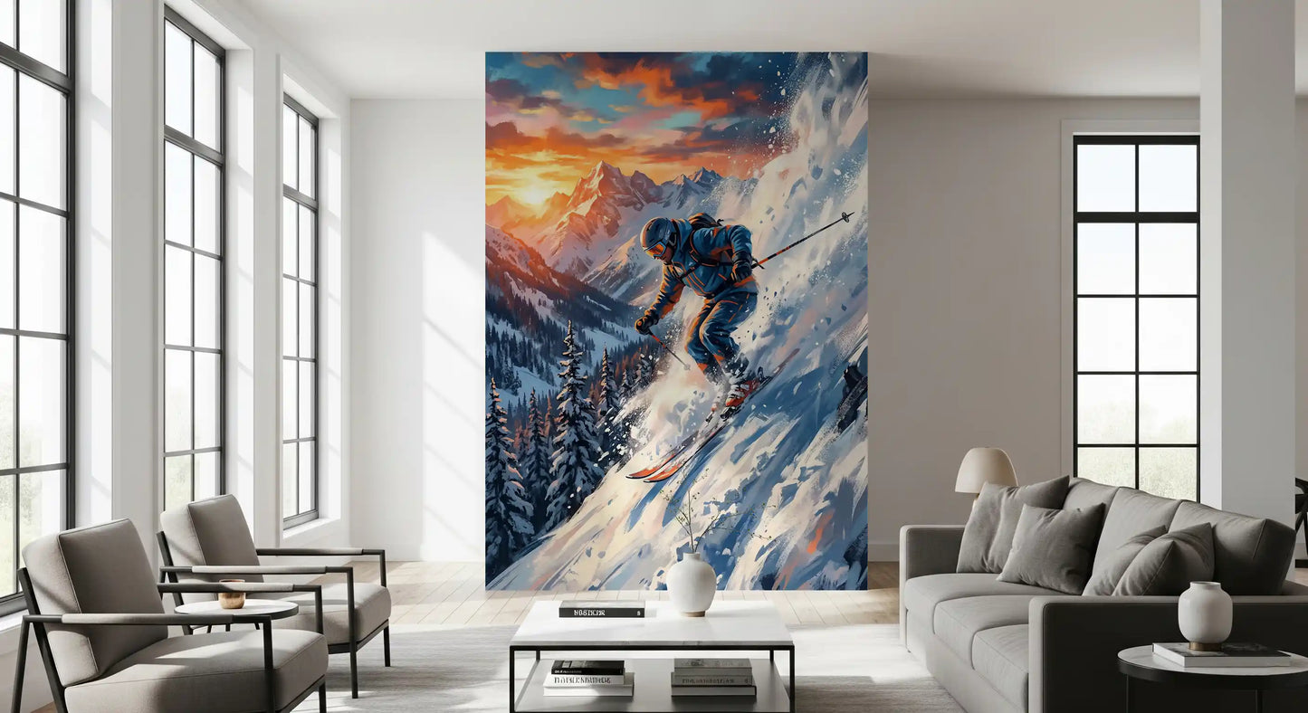 Alpine Adrenaline: Sunset Descent Wall Mural