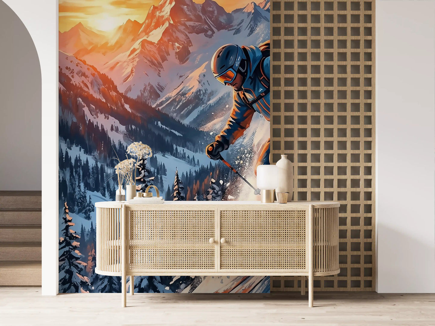 Alpine Adrenaline: Sunset Descent Wall Mural