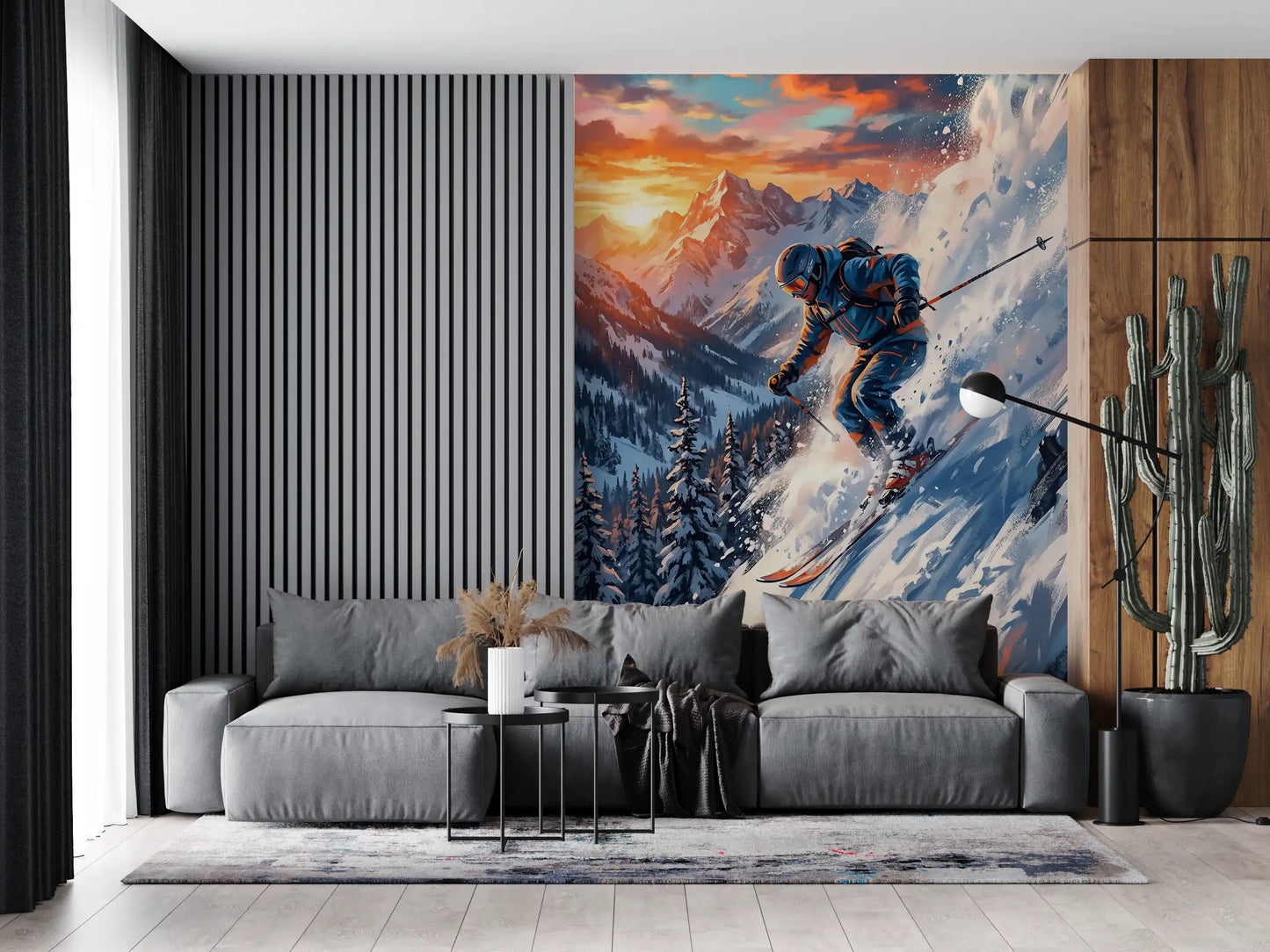 Alpine Adrenaline: Sunset Descent Wall Mural