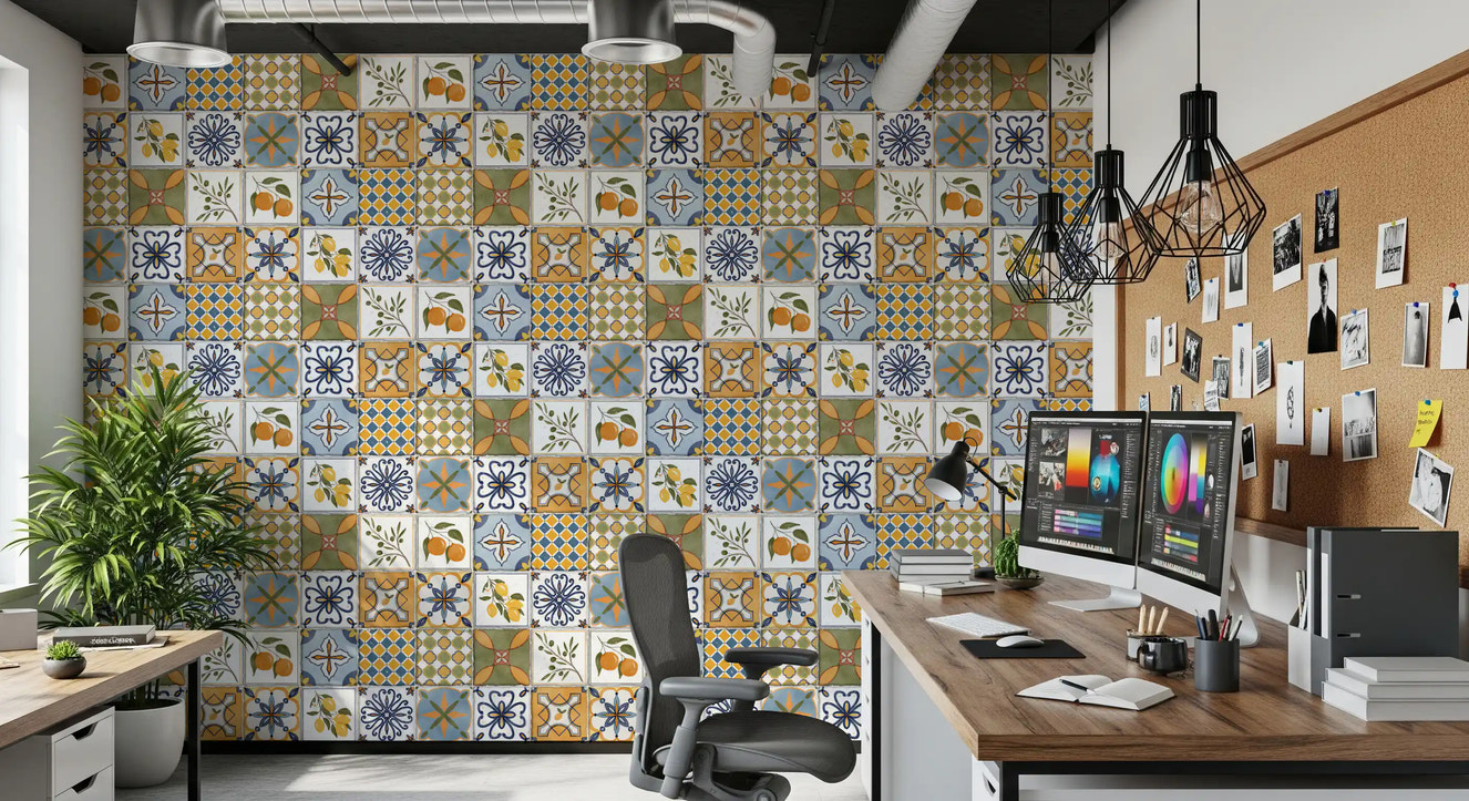 Mediterranean Majolica Tiles Wallpaper⁠