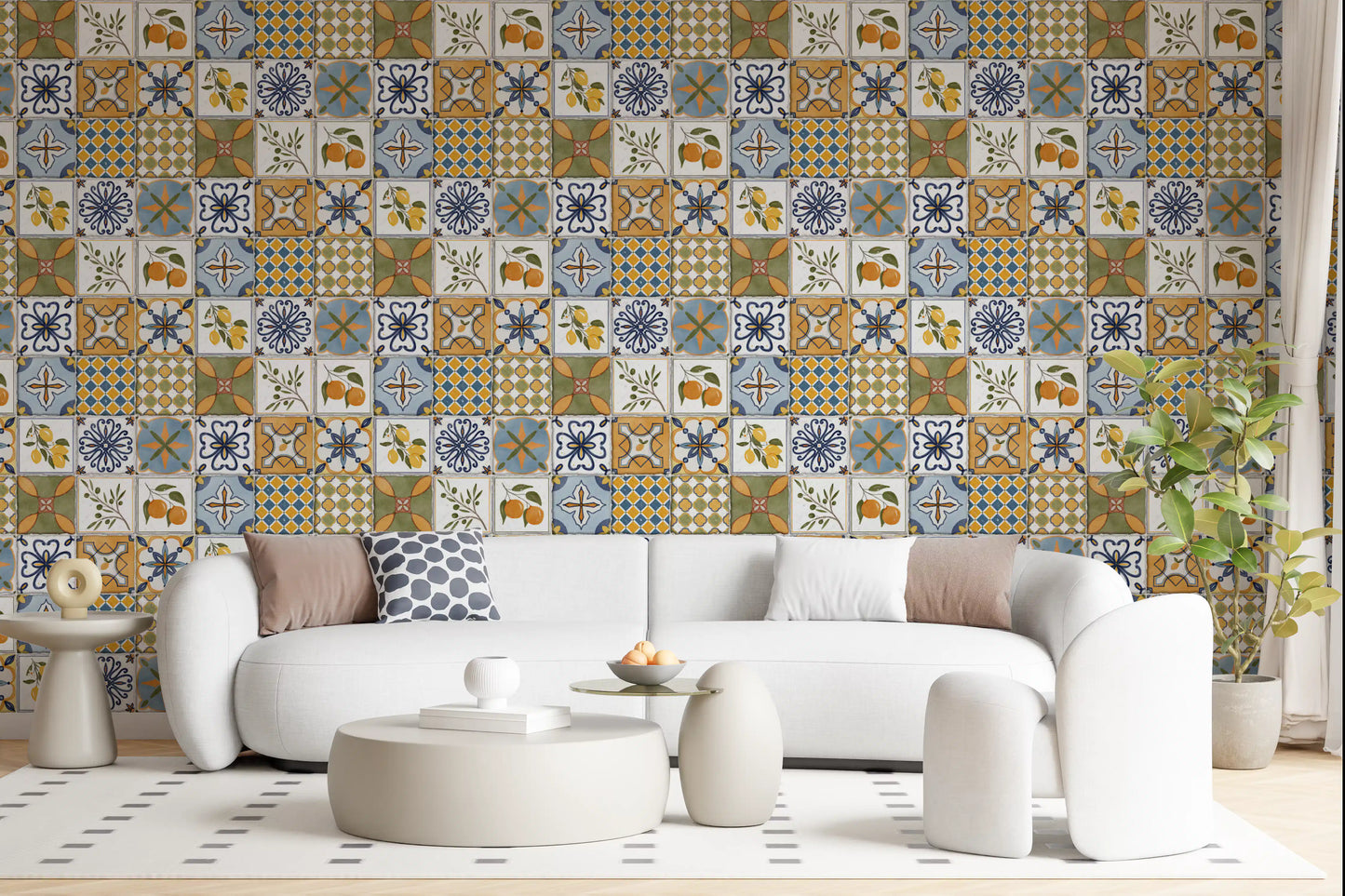 Mediterranean Majolica Tiles Wallpaper⁠