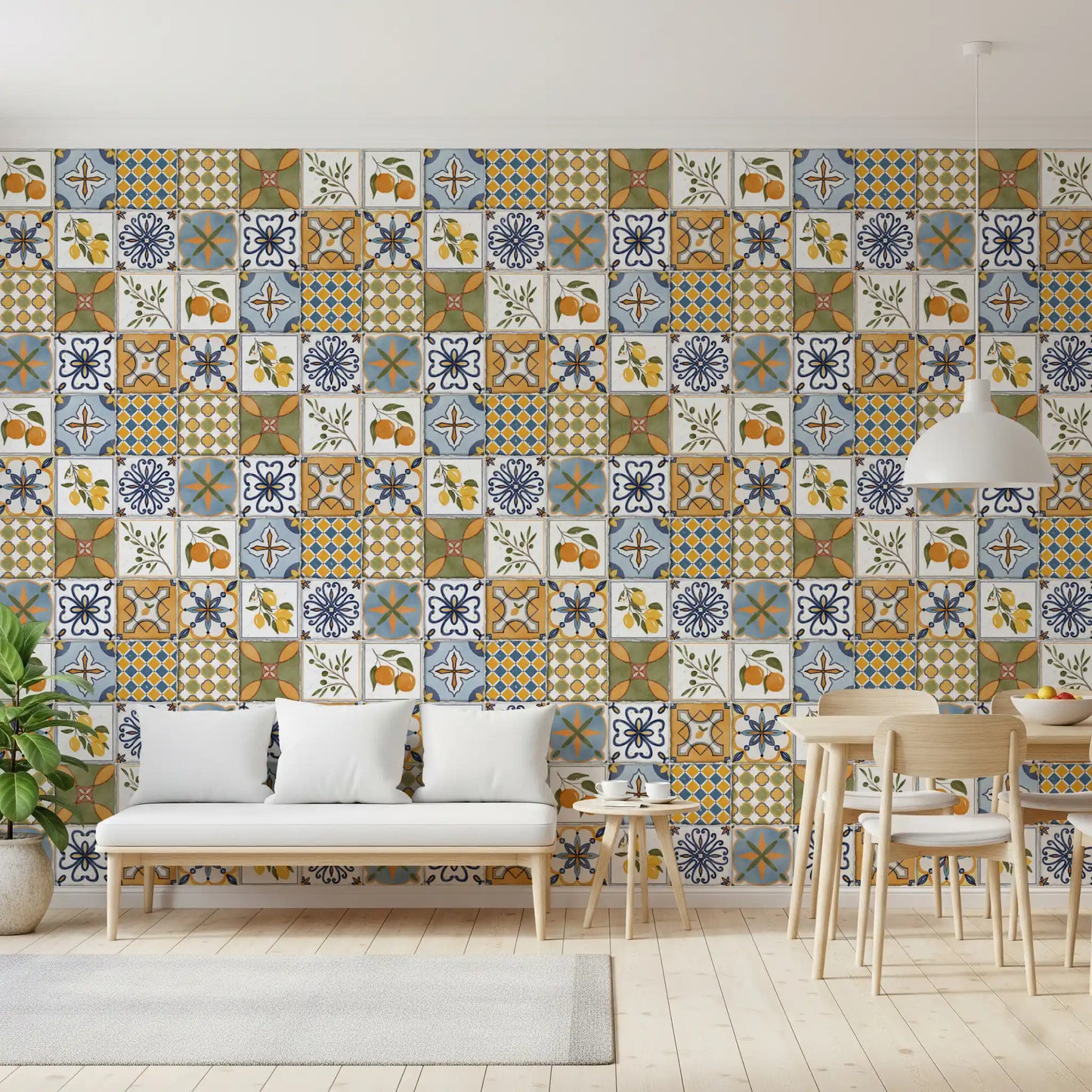 Mediterranean Majolica Tiles Wallpaper⁠